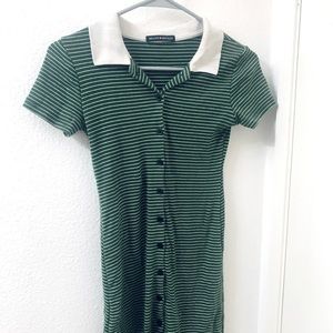 Brandy Melville Green Collared Dress
